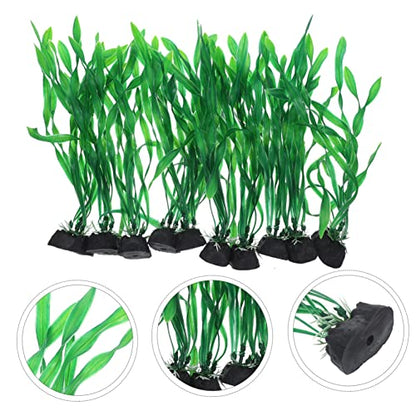 DECHOUS 10Pcs Artificial Aquarium Plants Realistic Fish Tank Decoration Durable Desktop Aquarium Accessory for Fish Tanks Ponds and Aquatic Landscapes