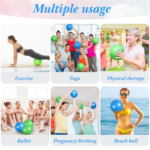 Aoriher 10 Pcs Small Pilates Ball Bulk 9 Inch Mini Yoga Ball - color: Blue,Green