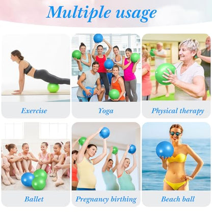 Aoriher 10 Pcs Small Pilates Ball Bulk 9 Inch Mini Yoga Ball - color: Blue,Green