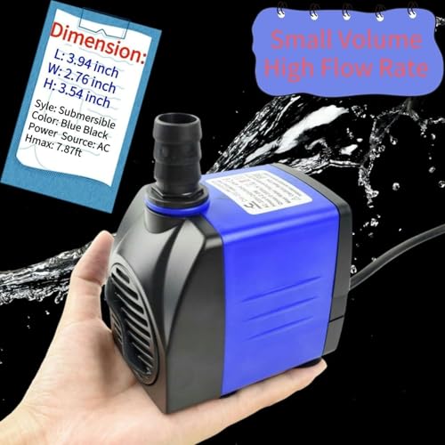 Conquerall CHA-2000 2000L/H AC 110V 520GPH Submersible Pump 35W 7.87ft Tall with 1.8m Power Cord for Aquariums, Ponds, Pump Hydroponics, Hydroponics Systems, Waterfalls and Marine Water - size: 520GPH-35W