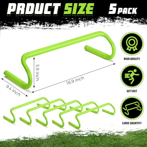 Gemscream 5 Pcs Speed Agility Training Hurdles Detachable Durable Equipment Plyometric and All Purpose Speed Training Hurdle Equipment for Athletes Soccer Basketball - color: Green, size: 6 Inch