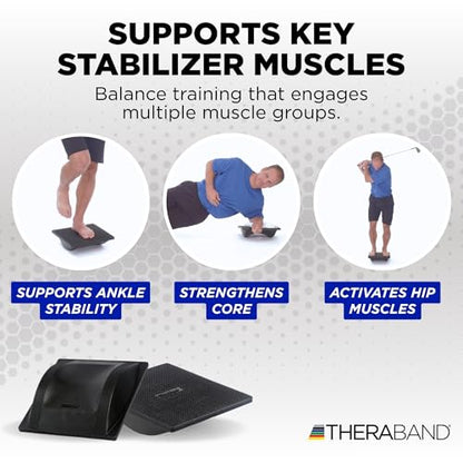 THERABAND Rocker Board, Wobble Balance Board, Core Strength Trainer, Black - style: Rocker Board