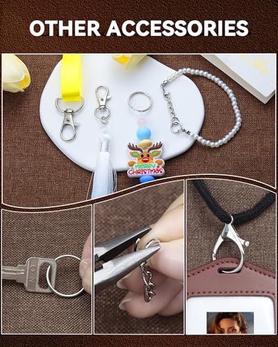 325PCS FIVEIZERO Keychain Making Kit - Silver Keychain Clips with Key Rings - color: silver