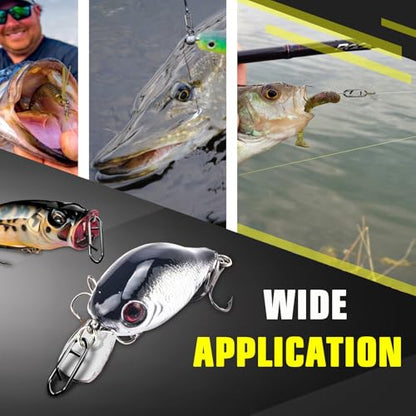 High Strength Fishing Snap Saltwater Stainless Connector Snaps Swivels Tackle Steel Power Fishing Clip Lure Quick Change Black Nickel