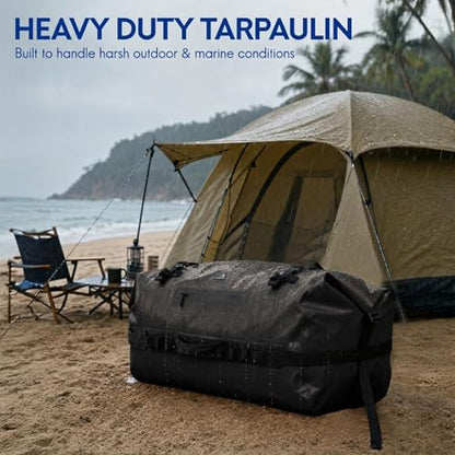 Haimont IPX7 Waterproof Roll-Top Dry Duffel Backpack Bag - color: Black, size: 60L