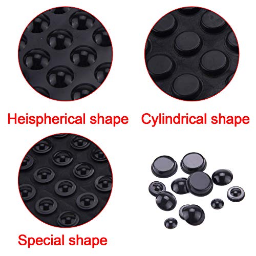 AUSTOR Rubber Feet Adhesive Bumper Pads Self Stick Furniture Buffer Pads for Doors, Cabinets, Drawers (Black)
