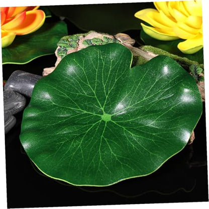 10pcs Emulation Lotus Leaves Floating Pond Decoration 17cm Simulation Water Lily Pads Artificial Plant Decor for Aquarium Garden Pool Display