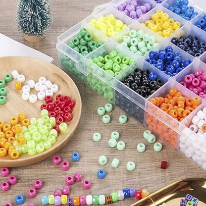 1pack 36 Grids Plastic Clear Organizer Box Bead Storage Containers with Adjustable Dividers for Craft Jewelry Fishing Tackles Parts Storage with 1 Sheets Label Stickers