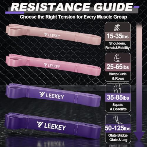 Resistance Bands for Pull Up Assist, Stretch Bands & Exercise Workout Set - color: 15-125LBS PINK PURPLE