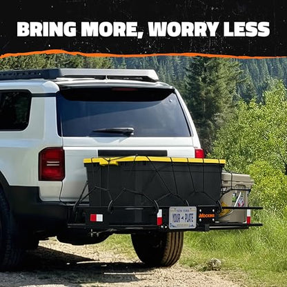 Mockins 60"x24"x6" XL Heavy Duty Trailer Hitch Cargo Carrier w/ 500 Lbs Cap - size: Large: 60"x24"x6"