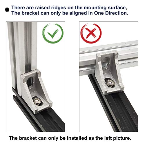 20Pcs 1" x 1" 1010 Series Aluminum Extrusion Profiles Fastener T-Solt Connector for 10 Series Extrusion - style: 20 pcs only bracket