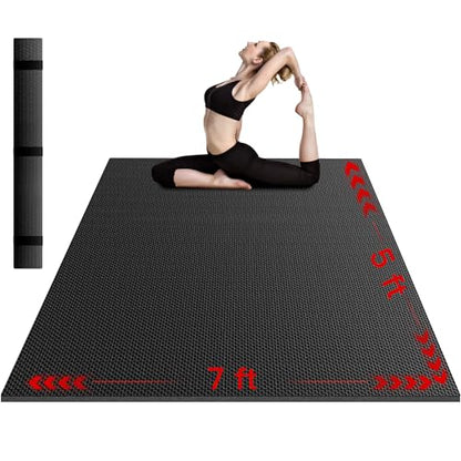 VTORY Extra Thick Large Exercise Mat, 8mm PVC Large Workout Mat 7x5/6x4 - size: 7'x5'x8mm Standard
