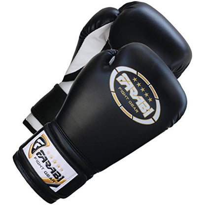 Farabi Boxing Gloves Kids Junior Muay Thai Kick Boxing Training MMA Punching Bag - color: Black, size: 4OZ