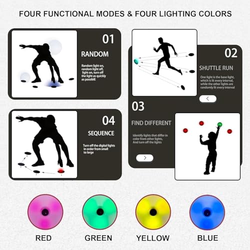 Reaction Training Light,4 Modes Agile Fitness Light | Hand-Eye Coordination Training for Improve Speed, Agility and Reaction Time(3) - size: 3
