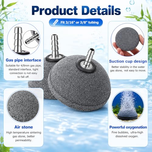 12 Pcs Aquarium Air Stones 2.3 Inch Pond Air Stone Bread Mineral Airstones Bubble Fish Tank Airstone Oxygen Diffuser for Aquarium Fish Tank Bucket Pond and Dwc Reservoir - size: 5.8 x 4.4 cm/ 2.3 x 1.7 inches