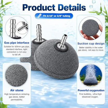 12 Pcs Aquarium Air Stones 2.3 Inch Pond Air Stone Bread Mineral Airstones Bubble Fish Tank Airstone Oxygen Diffuser for Aquarium Fish Tank Bucket Pond and Dwc Reservoir - size: 5.8 x 4.4 cm/ 2.3 x 1.7 inches