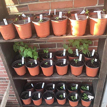 KINGLAKE 100 Pcs 6" Plastic Plants Nursery Pot/Pots Seedlings Flower Plant Container Seed Starting Pots - color: Red, size: 6 Inch