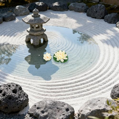 Luxshiny 6pcs Artificial Lotus Flower Set – 17cm and 10cm Foam Floating Water Lilies – Lifelike Pond Lotus Decoration for Outdoor Garden, Pool, Fish Tank Aquarium Display