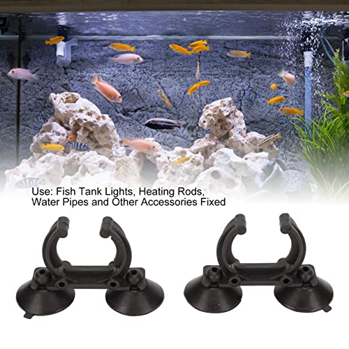 Aquarium Heater Suction Cup Clips, 2 Pieces 3.2cm Plastic Silicone, Strong Suction for Accurate Fixing in Fish Tanks