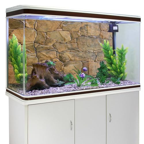AWERT Stone Aquarium Background Rocky Fish Tank Background Rock Terrarium Background 72x24 inches Durable Polyester Background - size: 72x24in/180x60cm