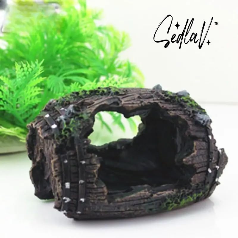 SEDLAV Aquarium Resin Barrel Decoration - Unique Fish Tank Decor, Handcrafted Artificial Resin Crafts, Small Barrel-Shaped Ornament for Aquatic Landscapes