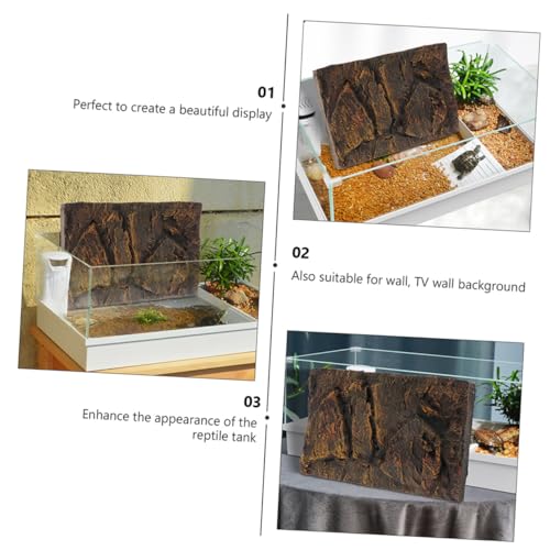 GANAZONO 2pcs Pu Aquarium Background Boards for Turtle Tank and Terrarium Lightweight Decorative Backdrop for Fish Tank Easy Placement and Natural Look