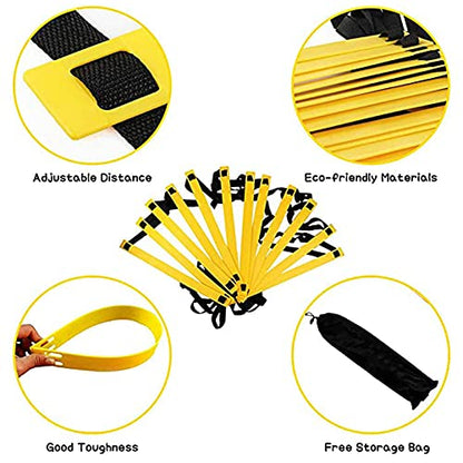 Agility Ladder Flexibility Speed Ladder, Sports Training Set,Fitness Jumping Ladder Footwork Sport Equipment,for Kids/Adults Outdoor Training(Size:8m) - size: 8m