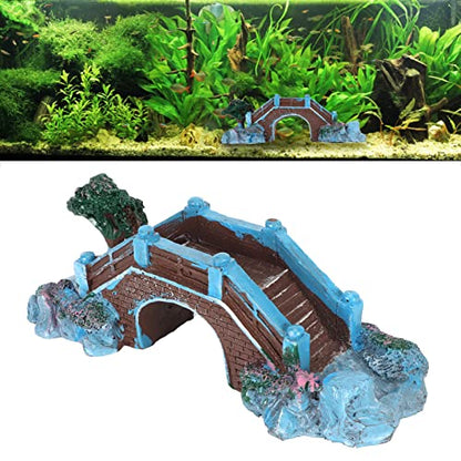 Fish Tank Bridge Ornament, Lifelike Brick Texture Stone Design, Compact Size, for Aquarium Landscaping