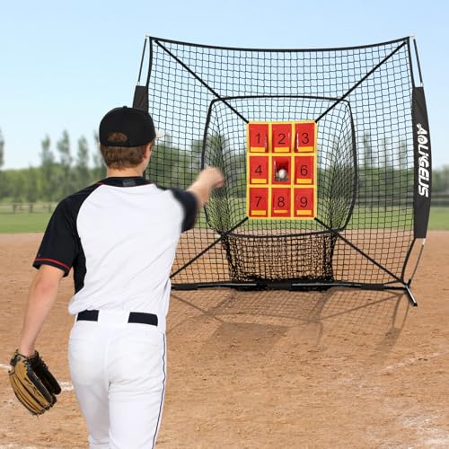 Adjustable Strike Zone Target,Numbered Pitching Pad for Baseball - style: Yellow