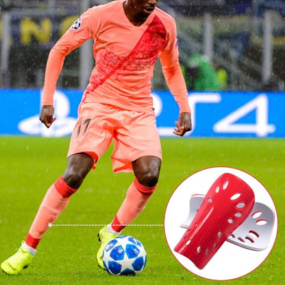 ANCIRS 2 Pair Soccer Shin Guards for Youth, Breathable Shin Guard Sleeves for Football Games, Protective EVA Cushion for Youth Men & Women - color: Red & Black
