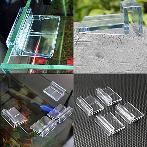 Aquarium Cover Clip, 8 Pcs 6/8/10/12mm Glass Fish Tanks Cover Clip Clear Color Acrylic Aquarium Cover Clip Support Holder Universal Lid Clips for Rimless Aquariums (8MM) - color: 8MM