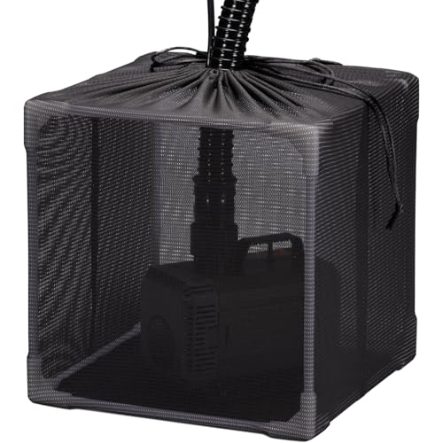 Fineday Pond Filter, Anti-Clogging Cube Outdoor Mesh Water Pump Barrier Bag Box Basket (7 inch fine mesh)