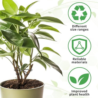 12 Pcs Plant Stem Holders, Plastic Invisible Plant Support Stakes Indoor Reusable Climbing Houseplant Stem Supports Hook Growth Accessories for Indoor Home Garden