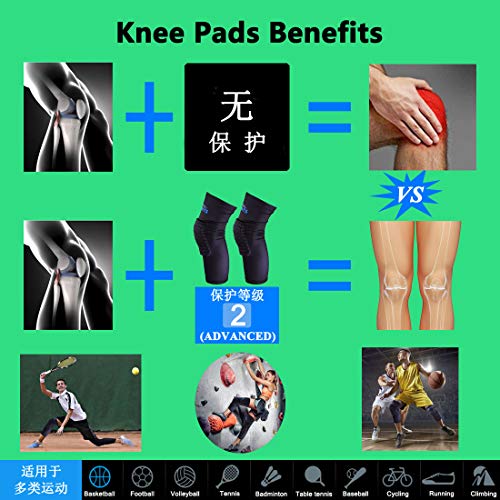 Comprssion Knee Pads Basketball Padded Sleeve 1 Pair