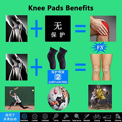 Comprssion Knee Pads Basketball Padded Sleeve 1 Pair