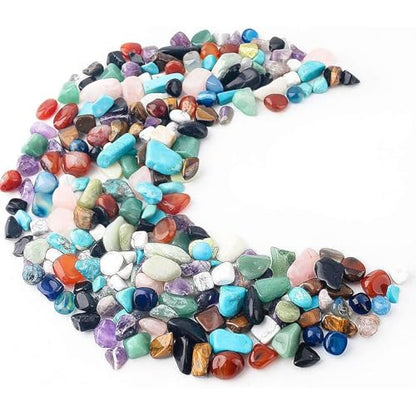 Quartz Crystals, Crushed Chips Tumbled Polished Stone Beads Irregular Shaped Succulent Rocks for Plants Indoor Betta Fish Tank Gravel Vase Filler Crafts About 1lb(450g),10 Different Kinds