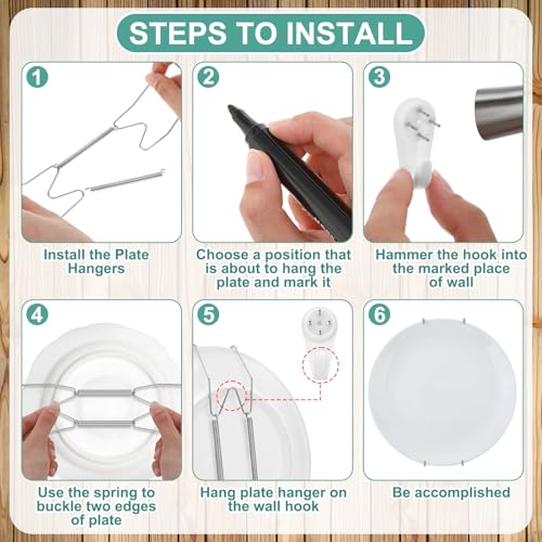Hotop 12 Pcs Wall Plate Hangers Wire Invisible,6 Inch,Silver - color: Silver, size: 6 Inch