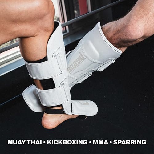 Tigear APEX4 Lunar - Martial Arts Shin Guards | Muay Thai, MMA, Kickboxing & Sparring | 100% Buffalo Leather