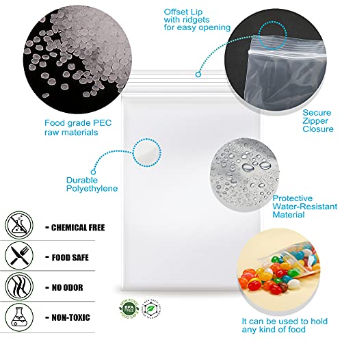 200 Pcs Small Plastic Bags, 3 x 4 inch Clear Jewelry Bags, Resealable Zipper, Transparent - size: 3" x 4"