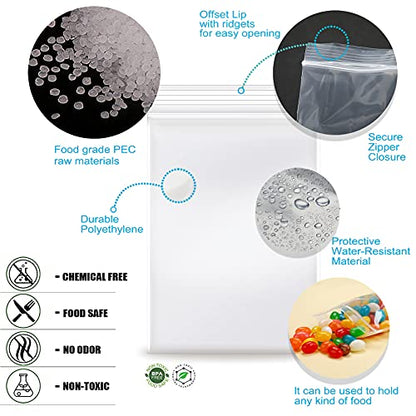 200 Pcs Small Plastic Bags, 3 x 4 inch Clear Jewelry Bags, Resealable Zipper, Transparent - size: 3" x 4"