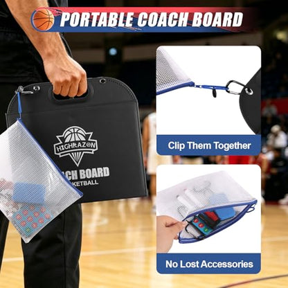 Magnetic Coaching Board Foldable Dugout Display with Carry Handle - style: Basketball
