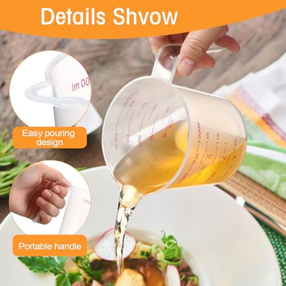 36 Pcs Plastic Measuring Cup Clear Measuring Mug with Spout and Handle Grip Capacity Clear Graduated Pitcher for Kitchen Flour Water Liquids(Red,16 oz, 2 Cups) - color: Red, size: 16 oz, 2 Cups