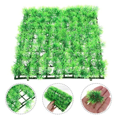 Abaodam Washable Artificial Grass Mat for Aquariums Lifelike Grass Carpet with Thick Base Safe Plastic Material Aquarium Decoration with Suction Cups