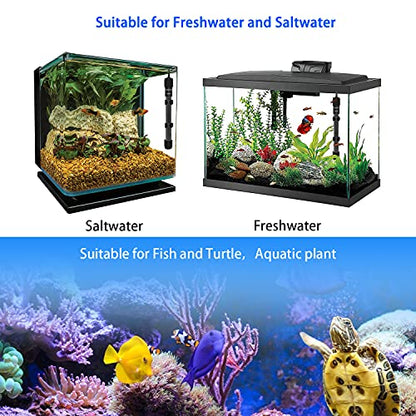 Adjustable Mini Aquarium Heater 10-20 Gallons Submersible Small Fish Tank Heater 100W Digital Display Thermostat External Temperature Controller (100W) - size: 100W