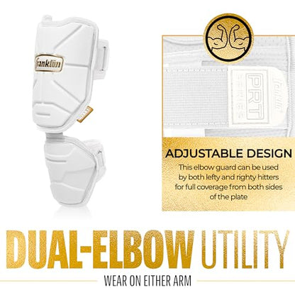 Franklin Sports PRT Baseball + Softball Elbow Guard - color: White/Gold, size: Youth