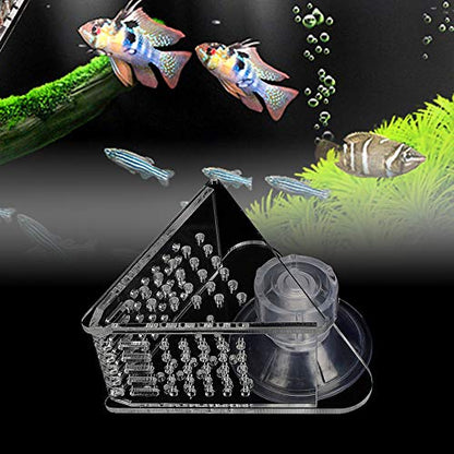 Aquarium Cone Red Worm Feeder Acrylic V-Shape Automatic Fish Feeder Brine Shrimp Food Feeding Cup with Suction Cup