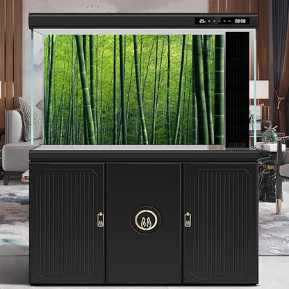 Bamboo Forest Aquarium Background Lush Green Bamboo Forests Scenery Fish Tank Background Idyllic Scenic Bamboos Terrarium Backgrounds Tranquil Bamboos Trees Reptile Tank Backgrounds 36x20in