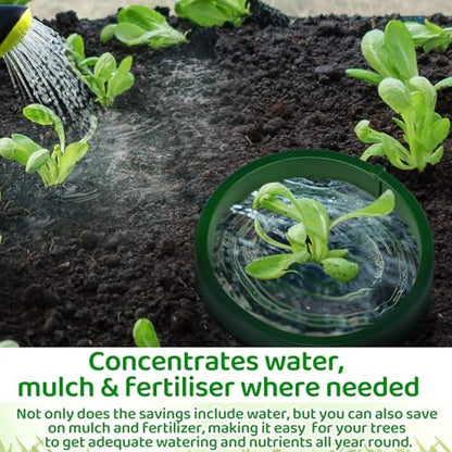 6 Pcs Grow Planting Rings 7 Inch Water Saver Irrigate Green Round Planting Rings Circular Landscape Edging Kit for Deep Watering Veggies Herbs Flowers Trees and Garden Plants