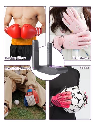 Boxing Glove Dryer with Smart Display& Storage Bag, Portable Glove Dryer& Moisture Remover, Constant Temperature Punching Gloves Dryer with Adjustable Heat& Timer for Home Gym(Black)