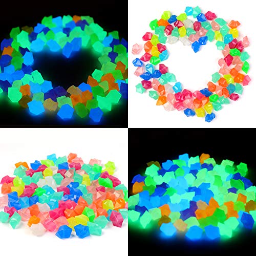 Fish Tank Decorations Rocks Little Glow in The Dark Aquarium Stones Fish Turtle Tank Pebbles Gravel Garden Rocks 300Pc 1.4cm